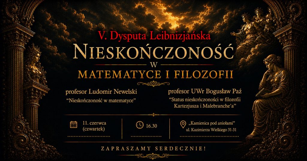 plakat zapraszający na 5. dysputę Leibnizjańską - w poziomie